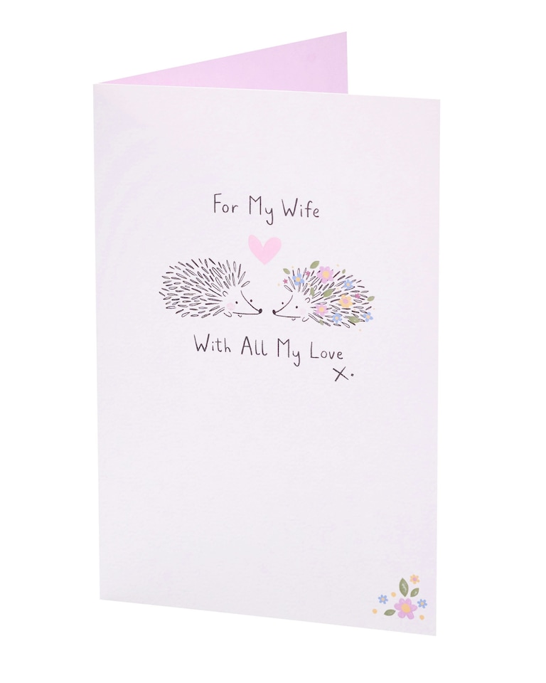 image 1 of Wife Birthday Card - Hedgehogs