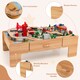 image 3 of COSTWAY 100 Pieces Wooden Train Track Set Yellow