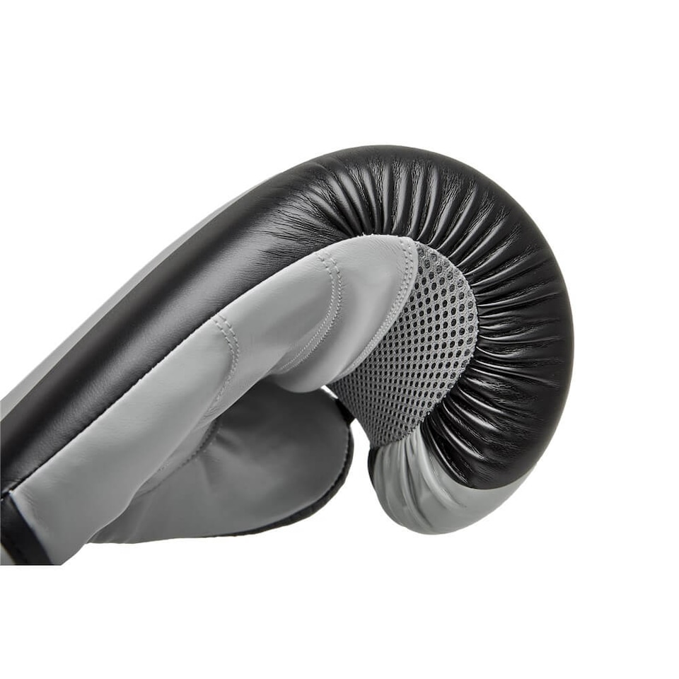 image 1 of Reebok Boxing Gloves Grey, 14oz — Breathable Mesh Palm & Hook-and-Loop Strap | Grey | Black and Grey | 14oz