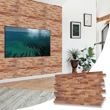 NOVECRAFTO Brick Effect 3D Wall Panels (96cm x 48cm) DIY Decorative PVC Plastic Cladding Panels