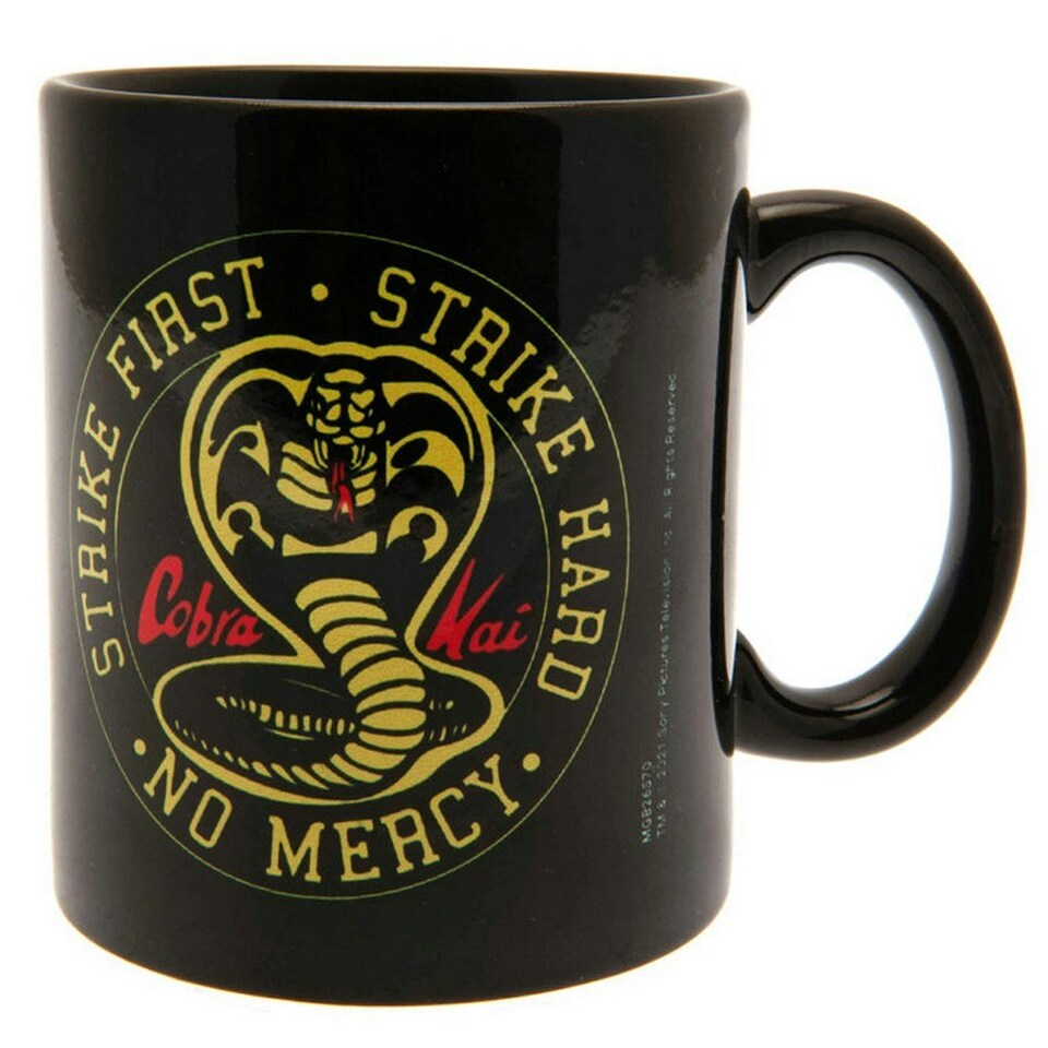 image 1 of Cobra Kai Strike First No Mercy Mug - Black/Yellow - One Size
