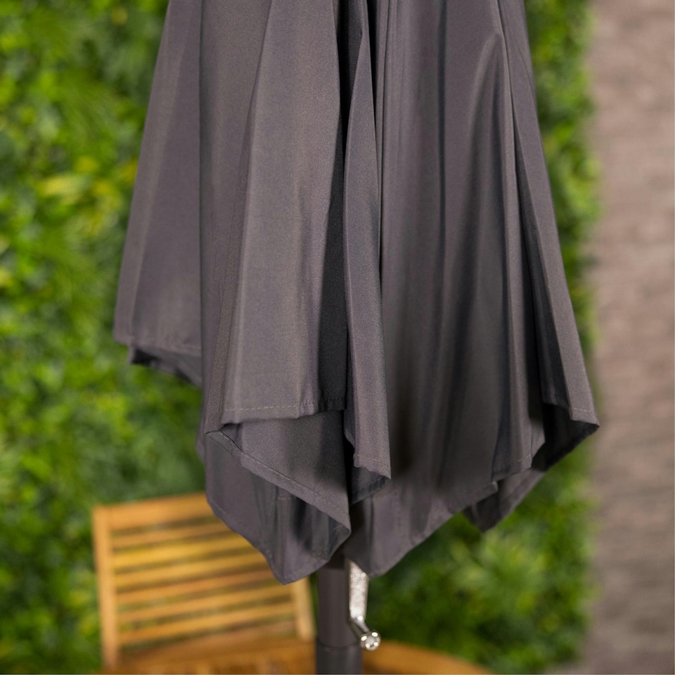 image 1 of Charles Bentley 2m Garden Patio Market Umbrella Crank Function - Grey