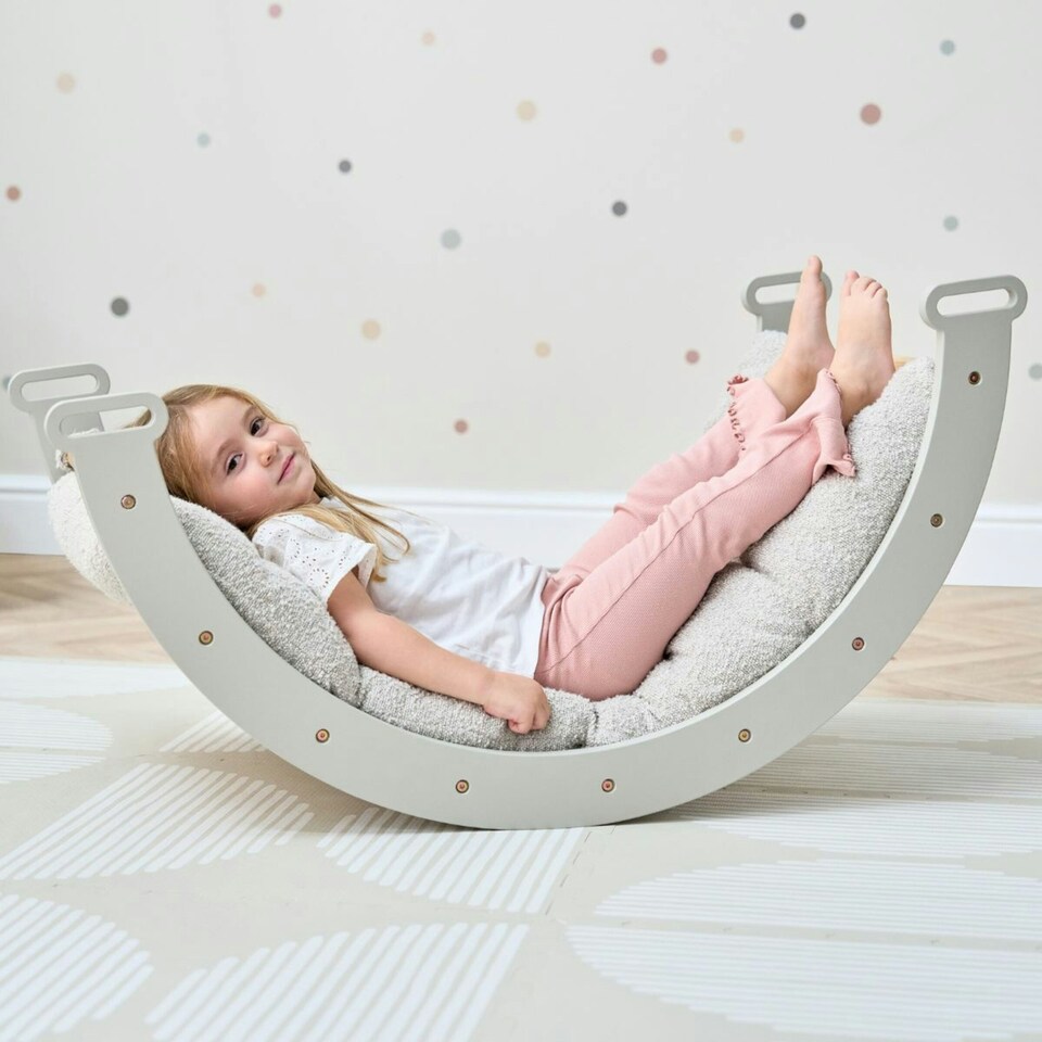 image 1 of Tutti Bambini Scala Montessori Pikler Rocking Frame Cushion - Boucle Mushroom