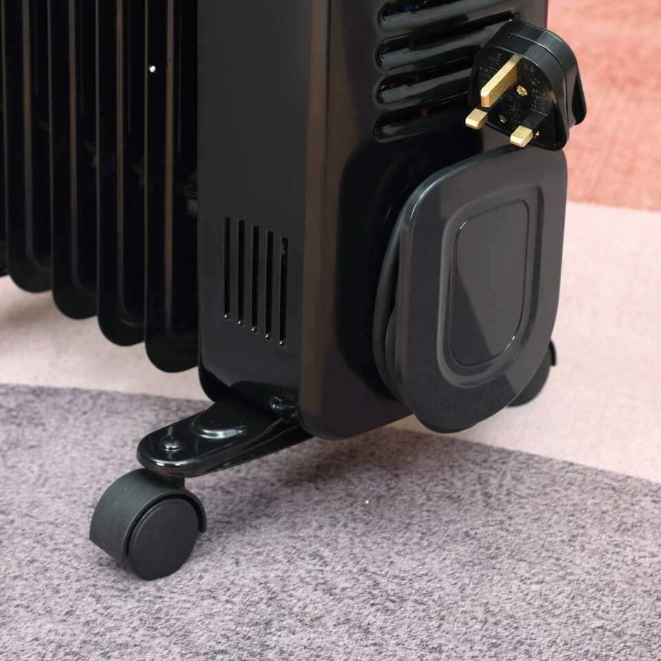 image 1 of HOMCOM Oil Filled Radiator Space Heater W/3 Heat Settings & Remote Control Black
