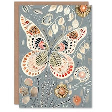Elegant Butterfly Wildflowers Floral Woman Her Birthday Card