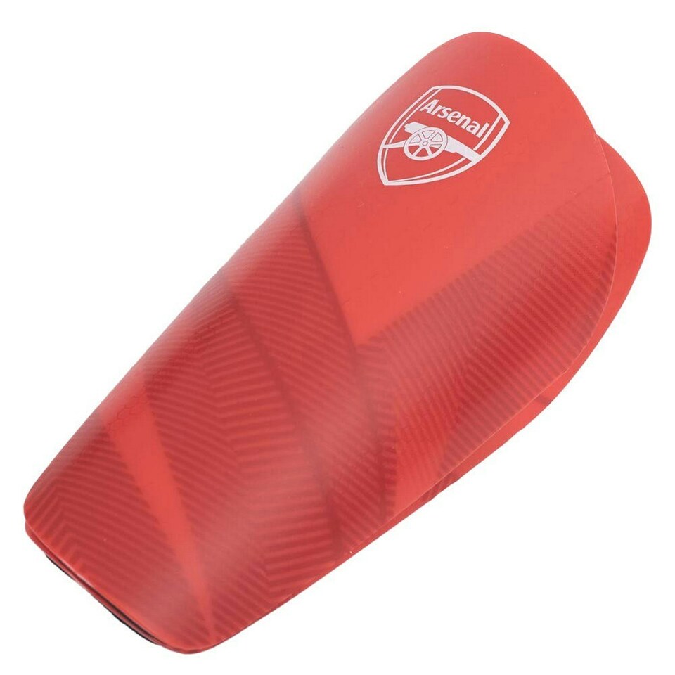 image 1 of Arsenal FC Childrens/Kids Fuse Slip-In Shin Guards - Red/White - 10-12 Years