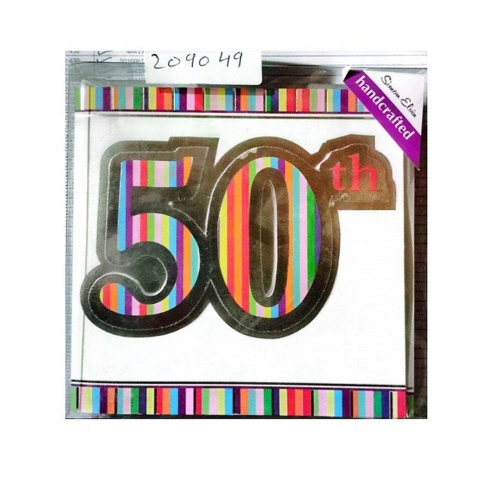 Simon Elvin 50th Birthday Invitations - Multicoloured - One Size
