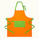 image 1 of Homescapes Orange and Green Stars Cotton Apron
