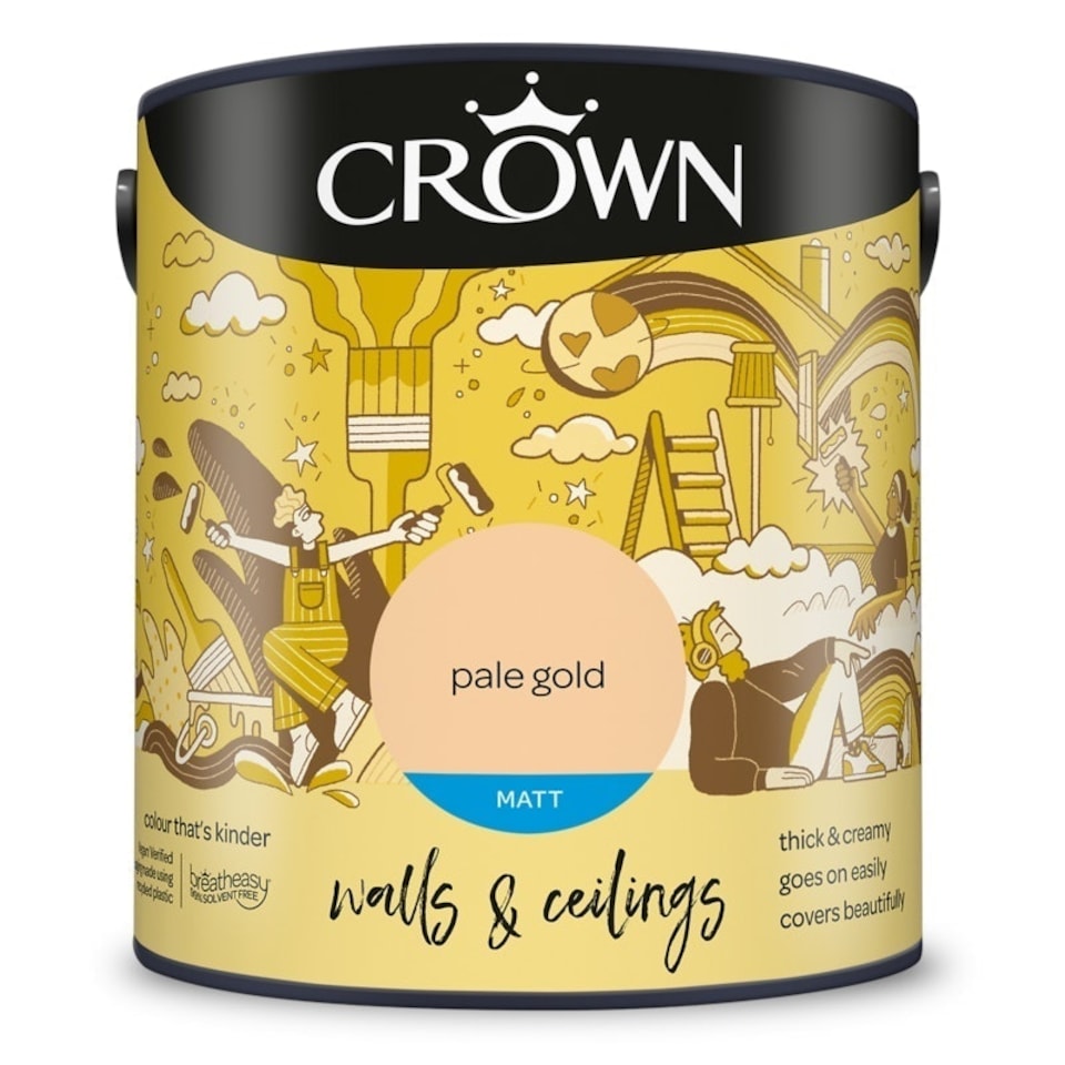 image 1 of Crown Walls & Ceilings Matt 2.5L Pale Gold