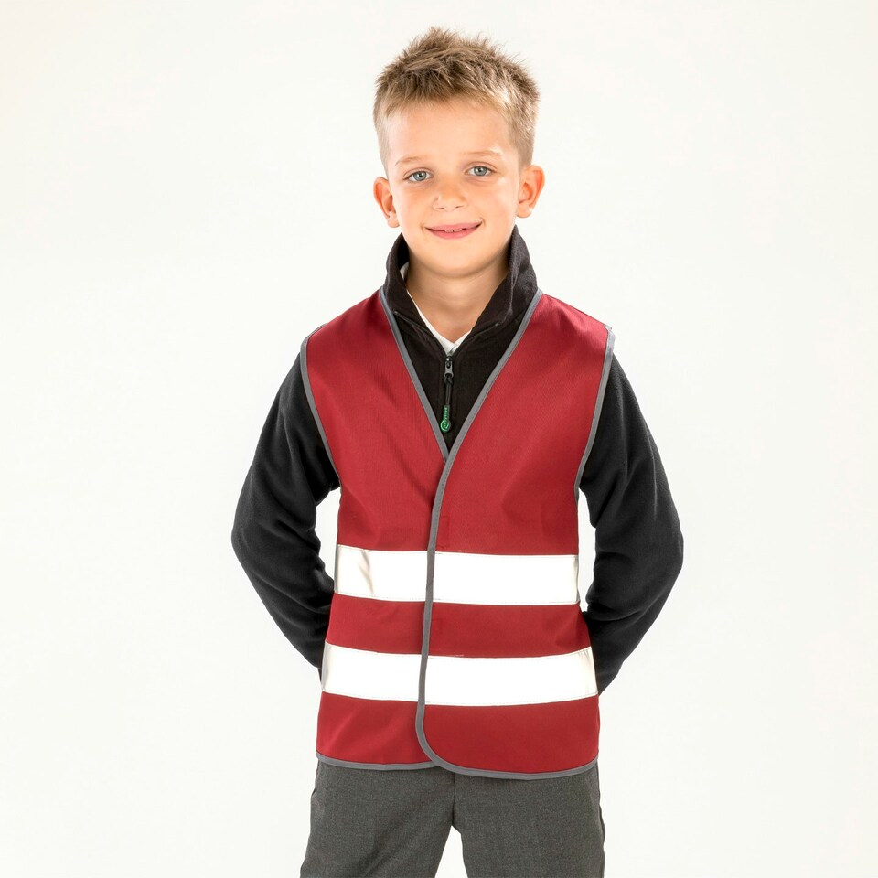 image 1 of SAFE-GUARD by Result Childrens/Kids Core Enhanced Hi-Vis Vest - Burgundy - 4-6 Years