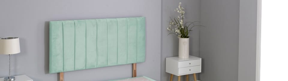 image 1 of Duck Egg Plush Velvet 9 Panel Headboard | Multi | 4FT6 Double 20"inch Headboard