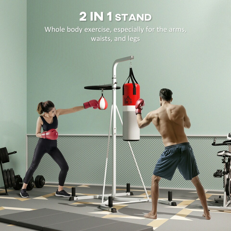 image 1 of HOMCOM Punchbag & Speedball Boxing Station Frame Freestanding