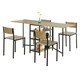 image 2 of SoBuy Modern Industrial Folding Dining Table with 3 Shelves, Light Oak, 70.9x23.6x30.3 inches, 22.4 kg - FWT62-N