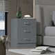 image 1 of FWStyle Tunis 3 Drawer Bedside Chest Matt Grey