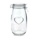 image 4 of Nicola Spring Heart Glass Storage Jars with Labels - 1.5 Litre - Clear Seal - Pack of 6