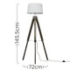 image 3 of ValueLights Clipper Painted Natural Floor Lamp with White Tapered Shade and LED Bulb