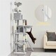image 6 of Yaheetech 209 cm Large Cat Tower with 2 Cozy Condos Light Grey