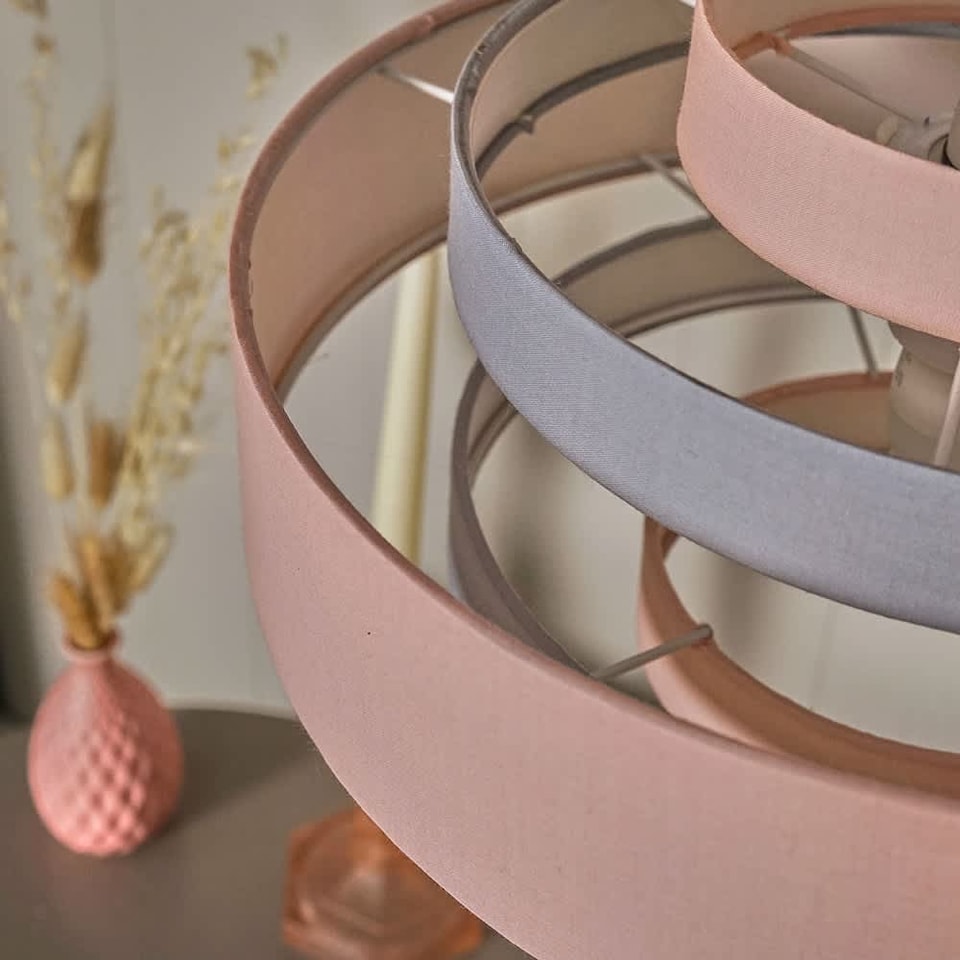 image 1 of ValueLights 3 Tone Pink 5 Tier Cylinder Ceiling Pendant Light Shade