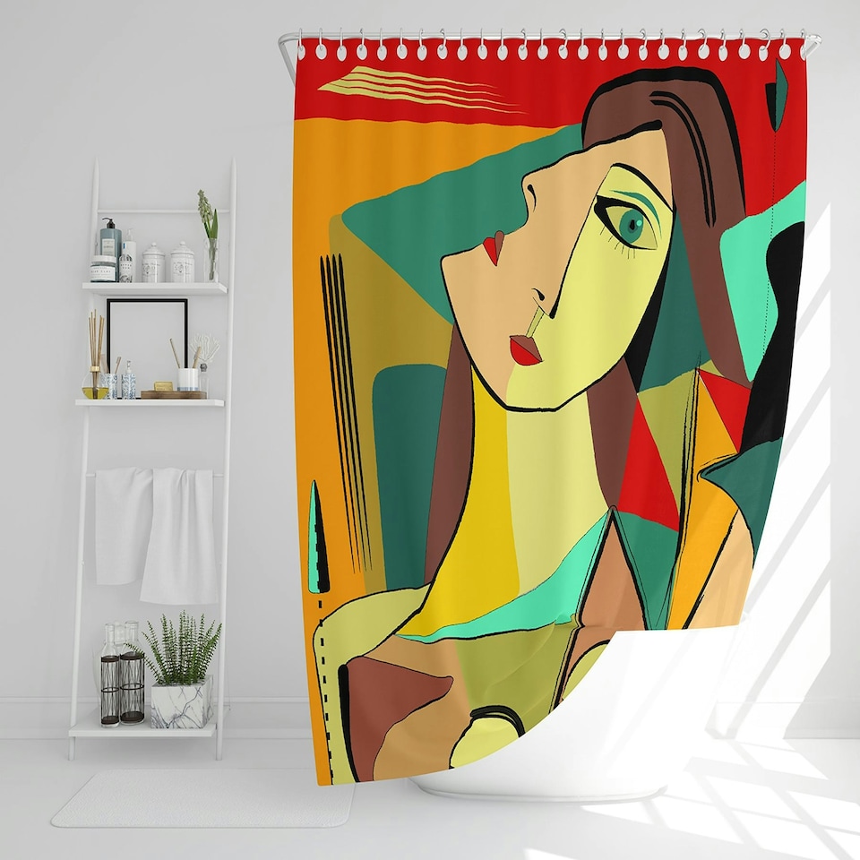 image 1 of abstract portrait (Shower Curtain)