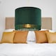 image 7 of Set of 2 Spruce Green Velvet With Gold Inner Tassled Light Shades | Green | Gold | Large | 2