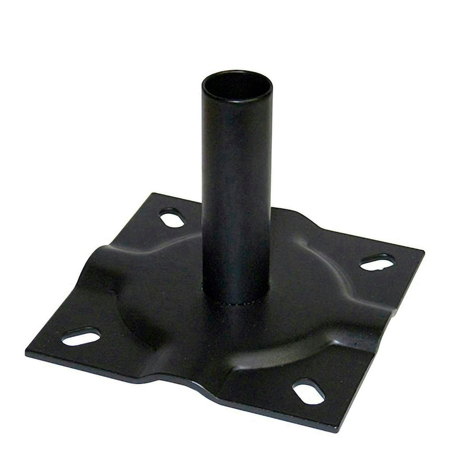 image 1 of Primrose 6cm Surface Mount Bracket Galvanised Steel Panacea Fence System Black