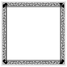 Greek key border frame (Picture Frame) White | S