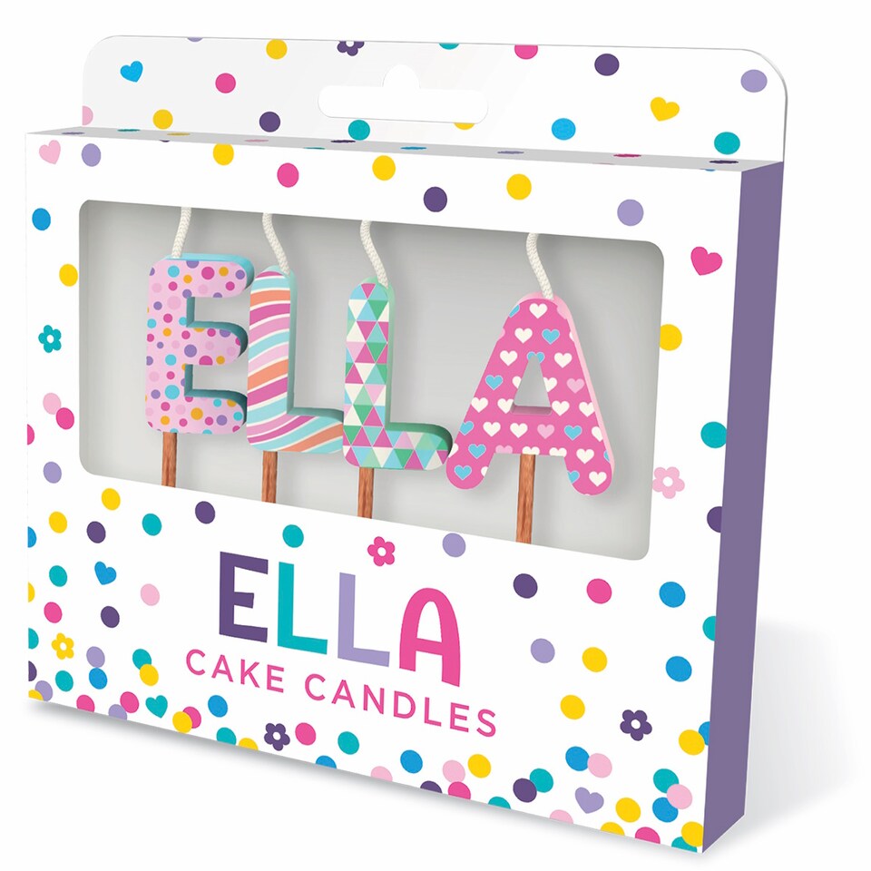 image 1 of Name Birthday Cake Candle Set - Ella