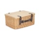 image 4 of 41cm Buff Willow Empty Picnic Basket with Pinewood Lid