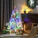 image 2 of HOMCOM 4.5ft Prelit Snow Flocked Artificial Christmas Tree Xmas Tree with 150 Colourful or Warm White LED Lights  Green