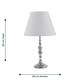 image 5 of Set of 2 Chrome Table Lamps with Decorative Stem and Ivory Shades Chrome | White