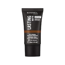 Rimmel Lasting Matte Full Coverage Mattifying Foundation 605 Deep Chocolate 30ml N/A