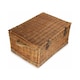 image 2 of 72cm Double Steamed Rope Handled Wicker Trunk Brown | Brown | One Size