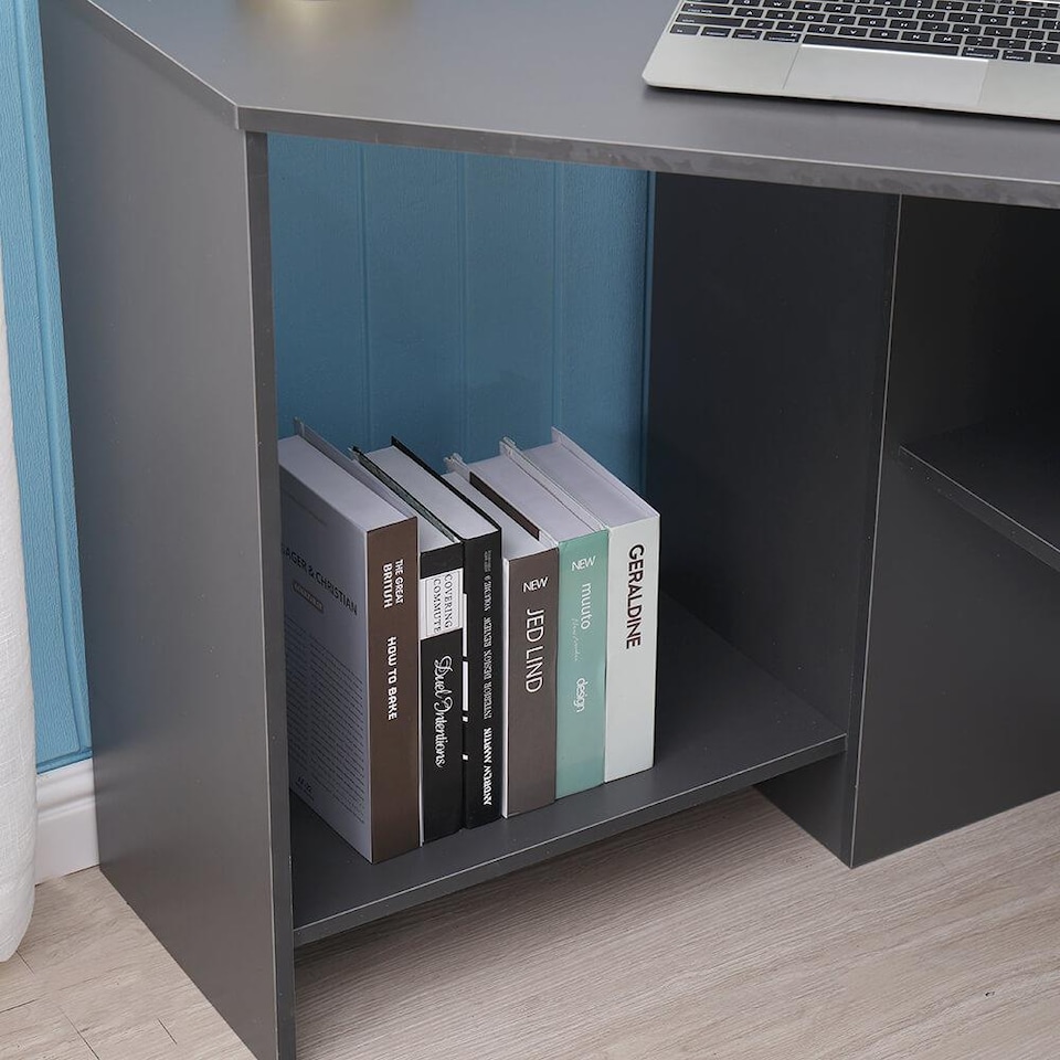 image 1 of Computer Desk PC Laptop Table Corner Home Office Study Gaming | Grey