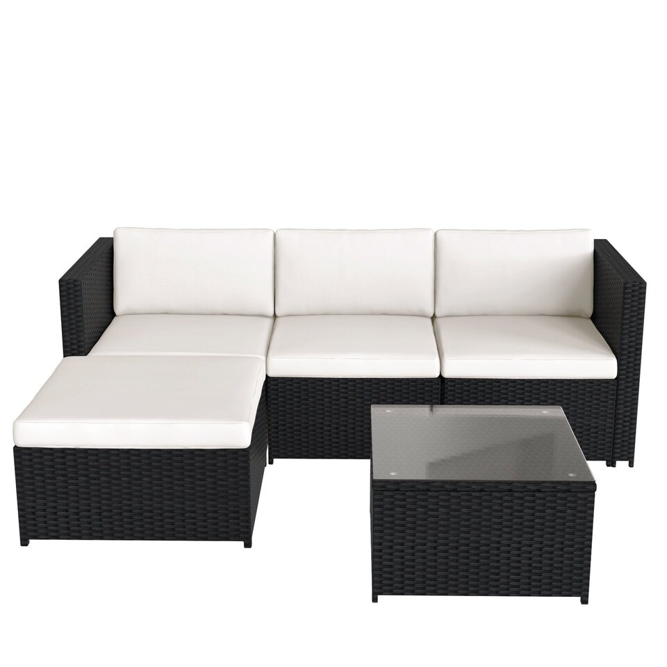image 1 of MCC Direct Rattan Corner Sofa Chair and Table Outdoor Patio Garden Furniture set Rupert