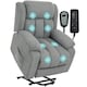 image 1 of HOMCOM Power Lift Recliner Chair with Massage, Linen Overstuffed Lift Chair for Elderly, Electric Recliner Armchair with Footrest, Remote Control and Side Pocket, for Living Room, Light Grey | Grey | Light Grey