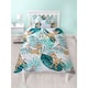 image 2 of Bambi Palm Leaf Duvet Cover Set - White/Green/Turquoise - Single White | Single