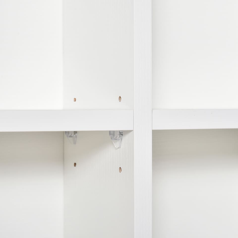 image 1 of HOMCOM 456 CD  336 DVD Storage Unit, Media Storage Shelf, Wooden Display Unit with Adjustable Shelves, 89 x 130.5 cm, White