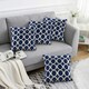 image 3 of Geometric O Chenille 45cm x 45cm Blue Cushion Set of 4 | Blue | Cream | 45cm x 45cm x 10cm | 4