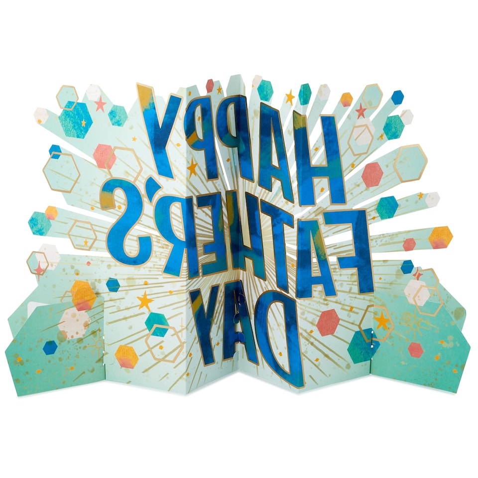 image 1 of Hallmark Jumbo Father's Day Card - 3D Pop-Up Banner Design