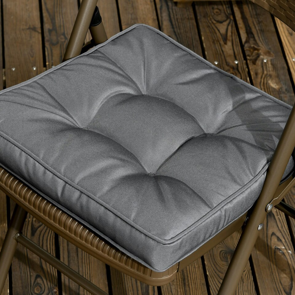 image 1 of Outsunny 42 x 42cm Replacement Garden Seat Cushion Pad with Ties