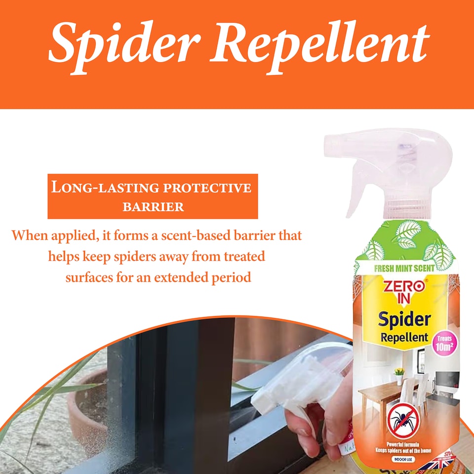 image 1 of Zero In Spider Repellent 500ml RTU Natural Mint Oil Barrier Spray for Windows Doors Spider Control Indoor Outdoor