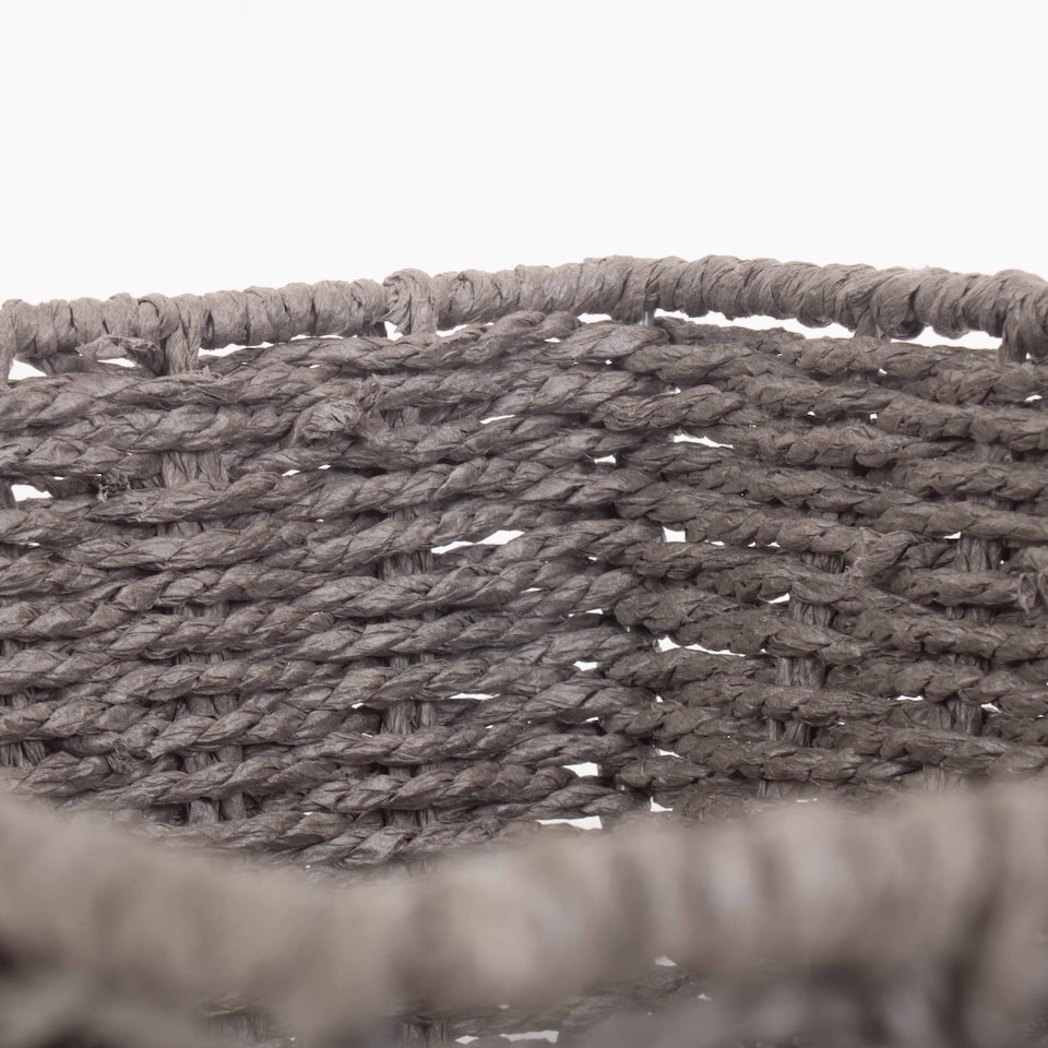 image 1 of Extra Large Grey Paper Rope Serving Tray | Grey | Grey | Extra Large