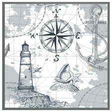 Compass & map (Picture Frame) Grey | L