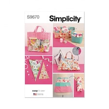 Simplicity 9670 Paper Sewing Pattern – Accessories, Bags & Aprons, Easy Upholstery, Bag Making Pattern, Os (One Size)