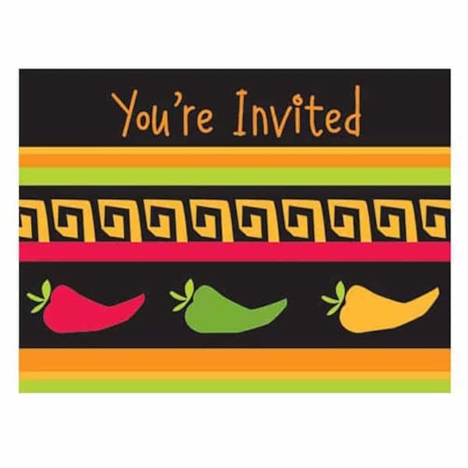 Fiesta Grande Invitations with Envelopes - Pack of 8
