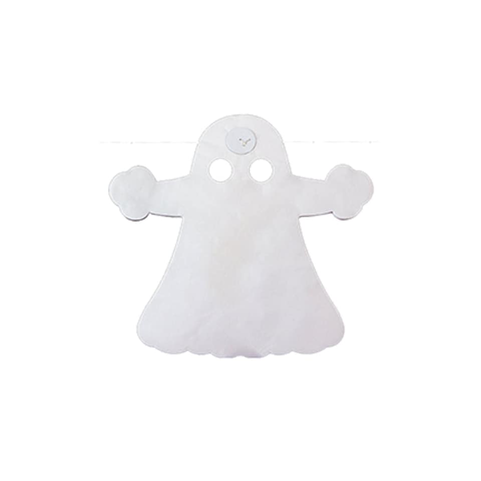 image 1 of Ghost White Paper Garland Halloween Hanging Decoration 3m