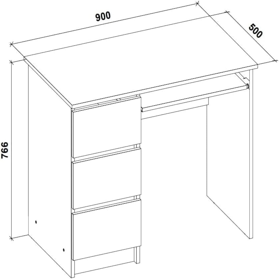 image 1 of Computer Desk Cina White (1 box) White