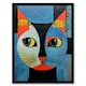 image 1 of Pawsitive Vibes Only Orange Abstract Cat Home Decor Black Framed Wall Art Print A4