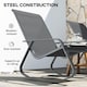 image 7 of Outsunny Garden Rocking Chair, Ergonomic Outdoor Rocking Chair with Armrests, High Backrest, Steel Frame Relaxing Rocker Armchair Seat for Patio, Balcony, Porch, Grey | Grey | Grey