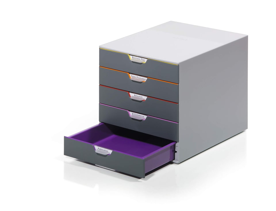 image 1 of Durable VARICOLOR Desktop Organiser 5 Drawer Colour Coded Modular Storage | A4+